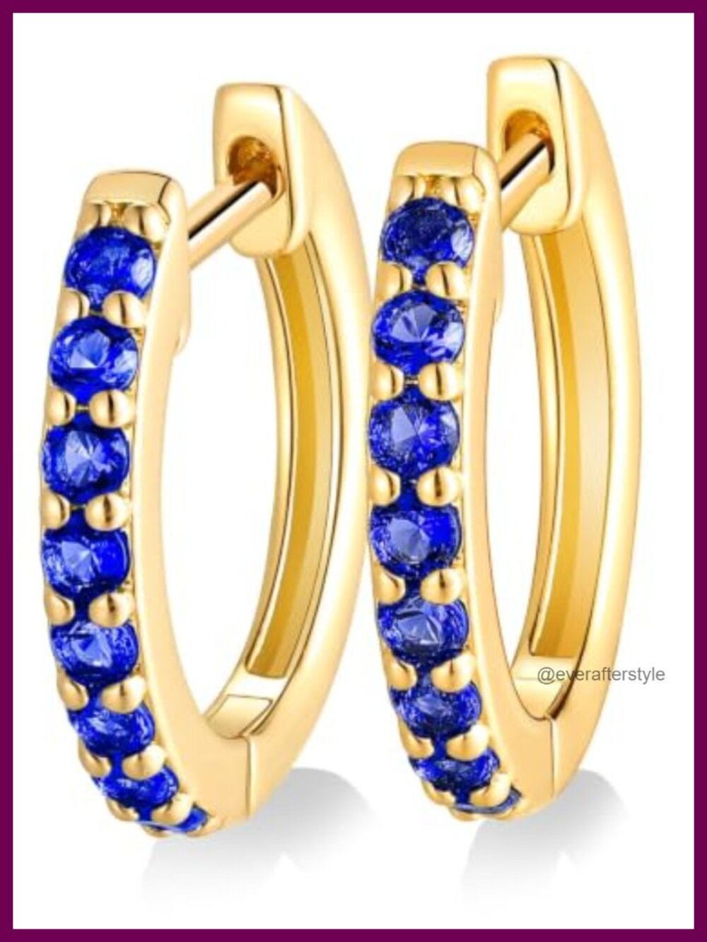 Chunky Huggie Hoop Earrings 14k Yellow Gold Plated Sterling Silver Bezel Set